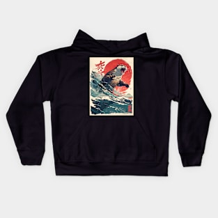 Vintage Japanese sea otter Kids Hoodie